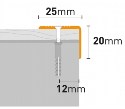 ARBITON PS2 srebrno A1 profil schodowy w kolorze 1,2 m